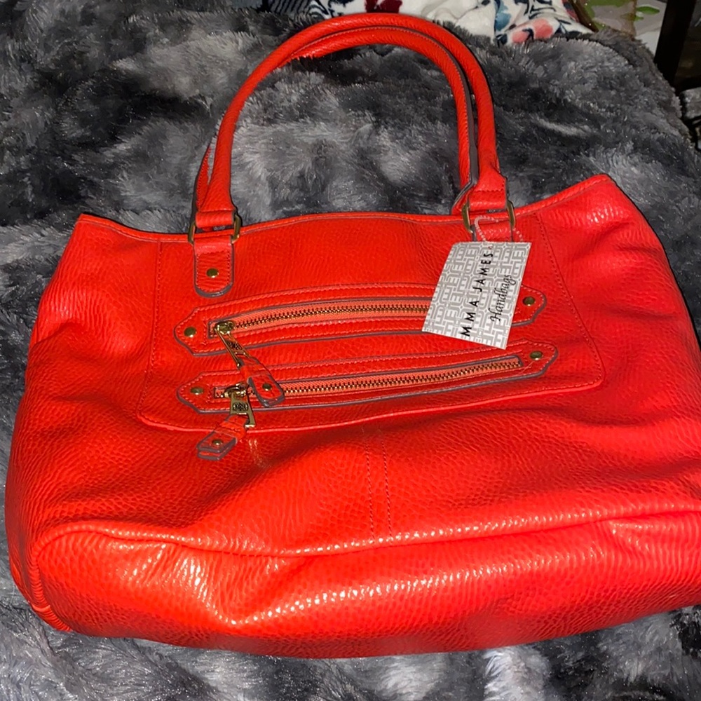 Emma James handbag, never used, red/orange